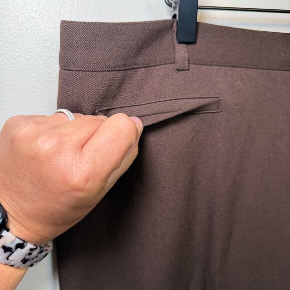 Rafaella Women's Straight Leg Pleated Dress Pants Brown Size 14 - Picture 3 of 6